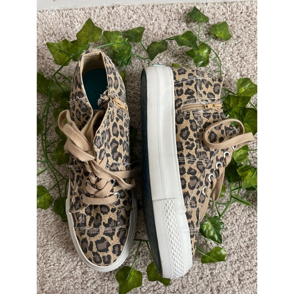 Platform Animal Print Canvas Sneakers